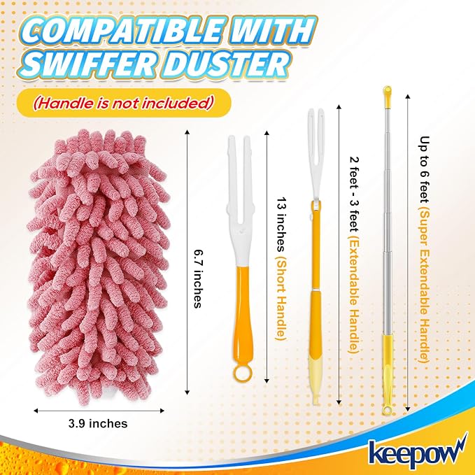 KEEPOW 6 Pack Pink Duster Refills Compatible - Image 2