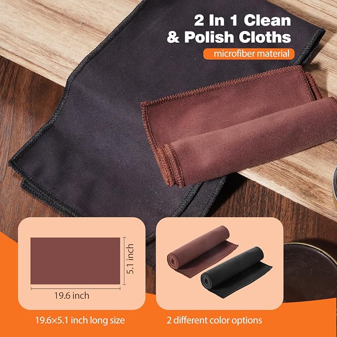 Topus 8 Pieces Shoe Polish Kit, Includes 2Pcs 1.4Oz Brown Shoe Wax, 3 Pieces - Image 5