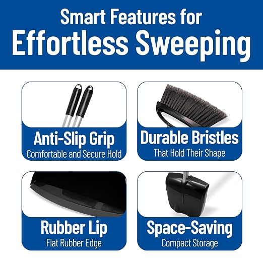 Carlisle FoodService Products Duo-Pan Upright Dust Pan and Broom Set - Image 6