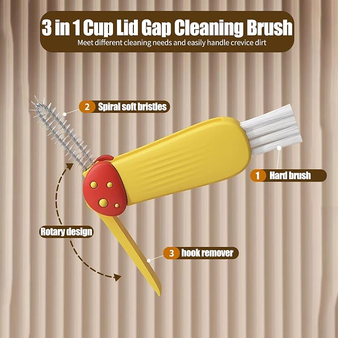 3 in 1 Cup Lid Gap Cleaning Brush Multifunctional Bottle Cleaning Brush - Image 4