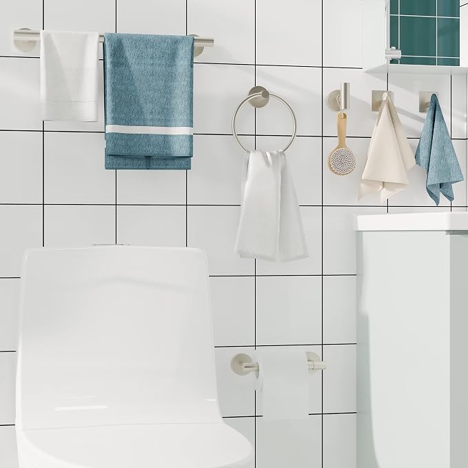 6 PCS Bathroom Hardware Set, Including 16" Hand Towel Bar, Toilet Paper Holder - Image 2