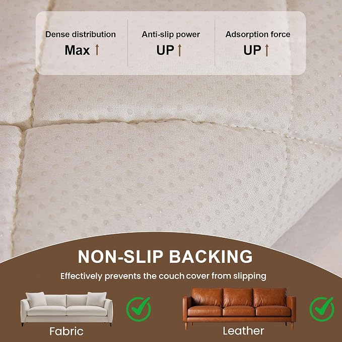 OTOB Couch Covers for Sofa Pet Friendly, Washable & Non Slip Fuzzy Dog Couch - Image 5