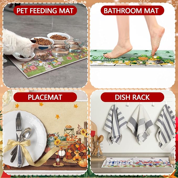 Meanplan 12 Pcs Seasonal Dish Drying Mats - Image 5