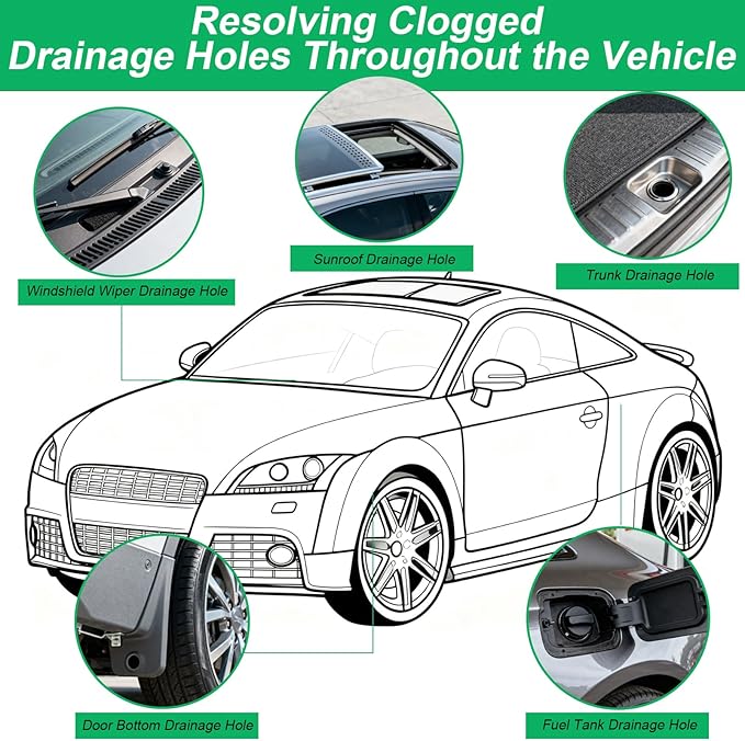 XANGNIER Upgraded Auto Sunroof Drain Cleaning Tool, 118in Extra Long Flexible - Image 3