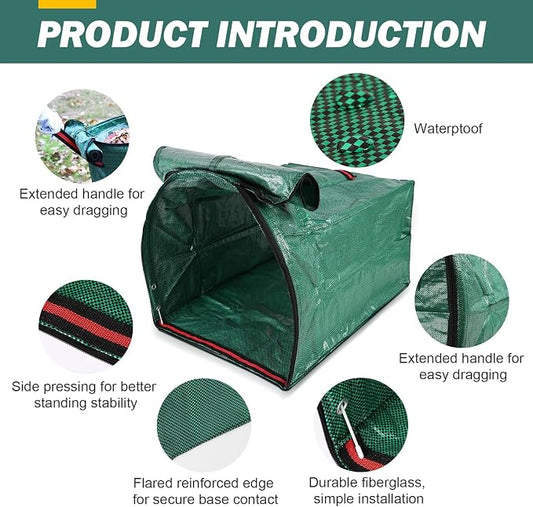 2 Pack 53 Gallons Yard Waste Bags, Reusable Heavy Duty Lawn and Leaf Bags - Image 2