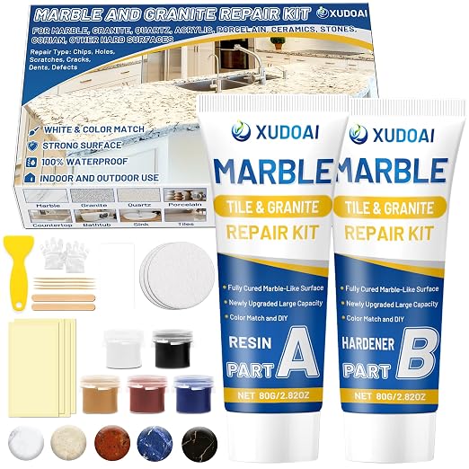 Marble and Granite Repair Kit, 160g/5.64oz Quartz Countertop Repair Kit by XUDOAI
