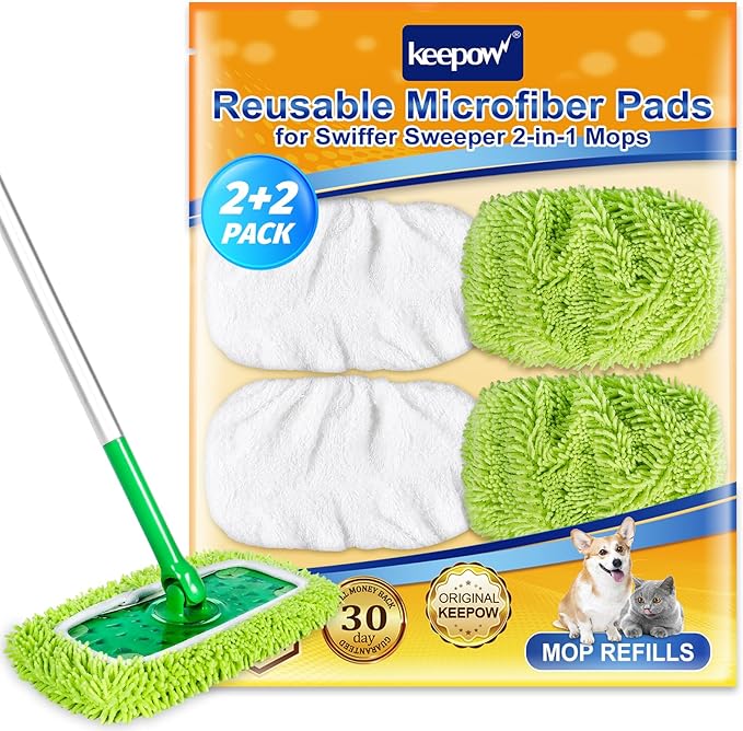 KEEPOW Reusable Dry Sweeping/Wet Mopping Cloths Compatible by KEEPOW