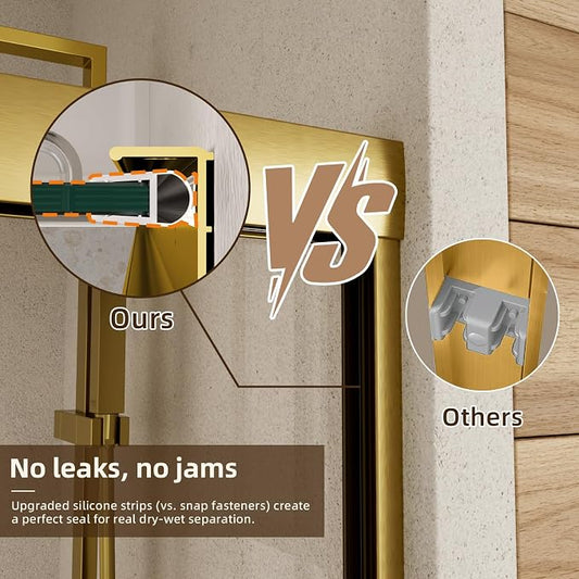 Shower Door, 56-60" W x 70" H Semi-Frameless Double Sliding Glass Shower Door - Image 2
