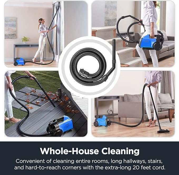 Eureka Bagged Canister Vacuum Cleaner, 3670H w/ 2bags, 3670h-blue - Image 4