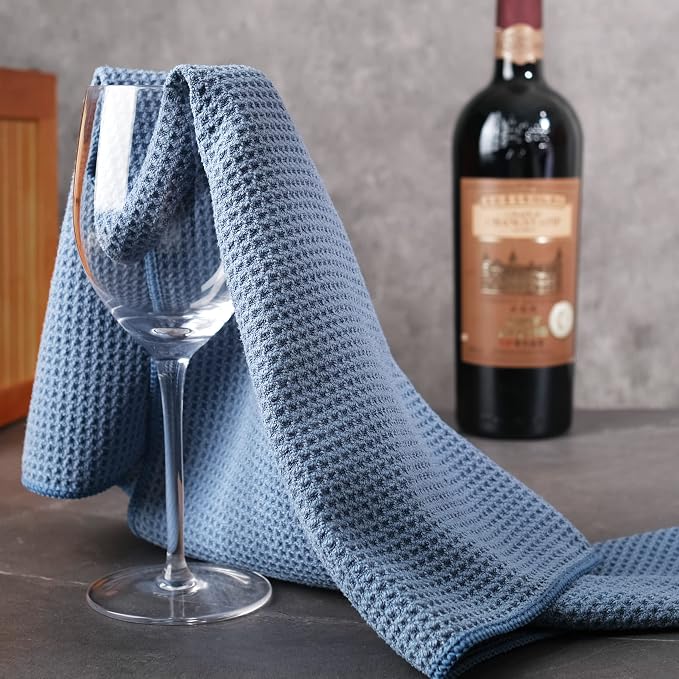 POLYTE Premium Microfiber Kitchen Dish Hand Towel Waffle Weave 12 Pack - Image 6