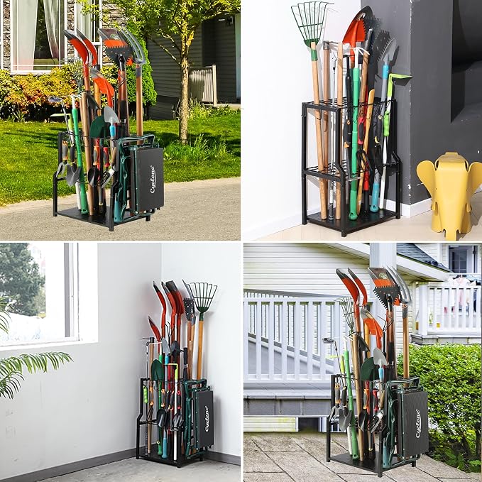 YueTong Garden Tool Organizer Heavy Duty, Yard Tool Tower Rack, Garage Storage - Image 3