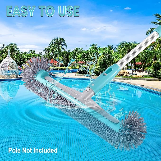 Swimming Pool Brush Head with Round Ends，17.5" Heavy Duty Aluminum Back Head - Image 5
