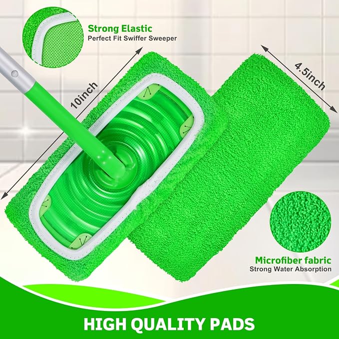 8 Pack Reusable Microfiber Mop Pads Compatible - Image 3