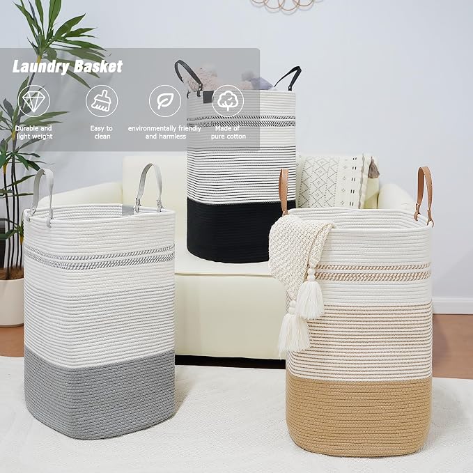 danpinera 100L Nursery Hamper, Tall Woven Laundry Basket - Image 7