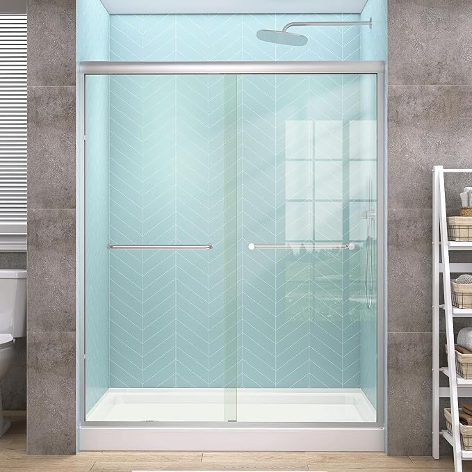 GETPRO Semi-Frameless Shower Door Double Sliding 56-60 in. W x 72 in. H Bypasss by GETPRODeluxeBathroomSolutionExpert