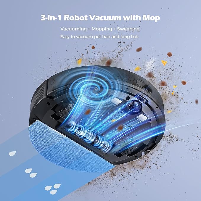 Lubluelu Robot Vacuum and Mop Combo, 5500Pa Robot Vacuum Cleaner - Image 5
