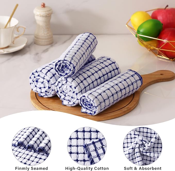 Homaxy Kitchen Towels and Dishcloths Set, 16 x 25 and 12 x 12 Inches, Super - Image 4
