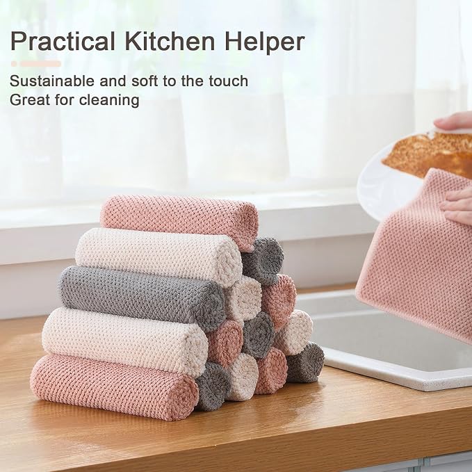 K&janet6am Dish Cloths for Washing Dishes, 12 Pack Kitchen Dish Cloths - Image 7