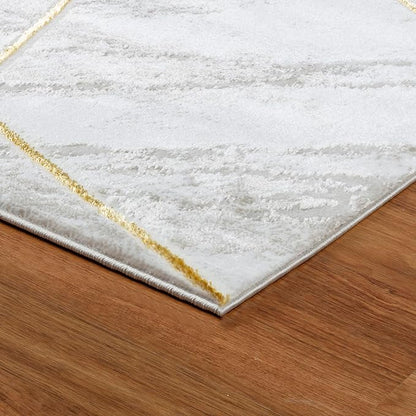 GLORY RUGS Area Rugs Marble 5x7 Cream Gold Carpet Modern Abstract Rug Living Room Dining Bedroom Rug