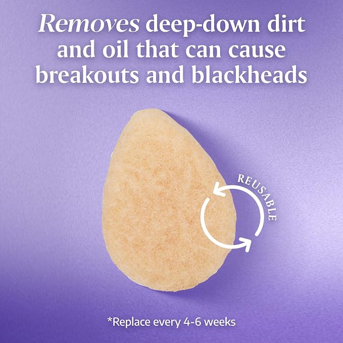 Buf-Puf Gentle Facial Sponge, Dermatologist Developed, Removes Deep Down Dirt & - Image 4