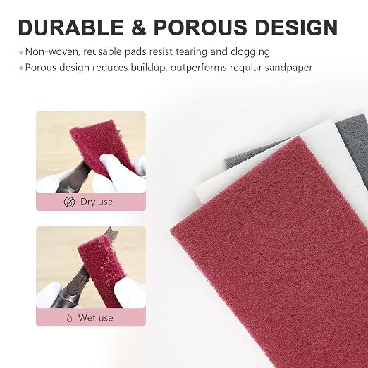 12 Scuff Pad Variety Pack, 4 Each Maroon, Paint Surface Prep Adhesion - Image 4
