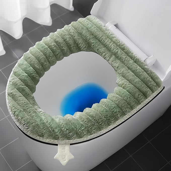 Toilet Seat Warmer Cover, Bathroom Soft Thicker Warmer by werdecade