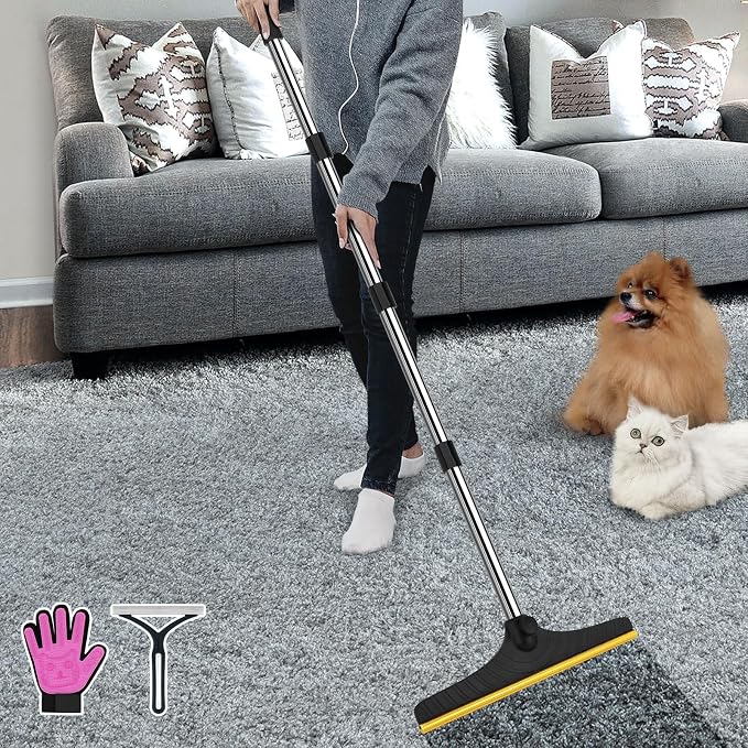 B-Land Carpet Rake for Pet Hair Removal, Reusable Pet Hair Remover by B-Land