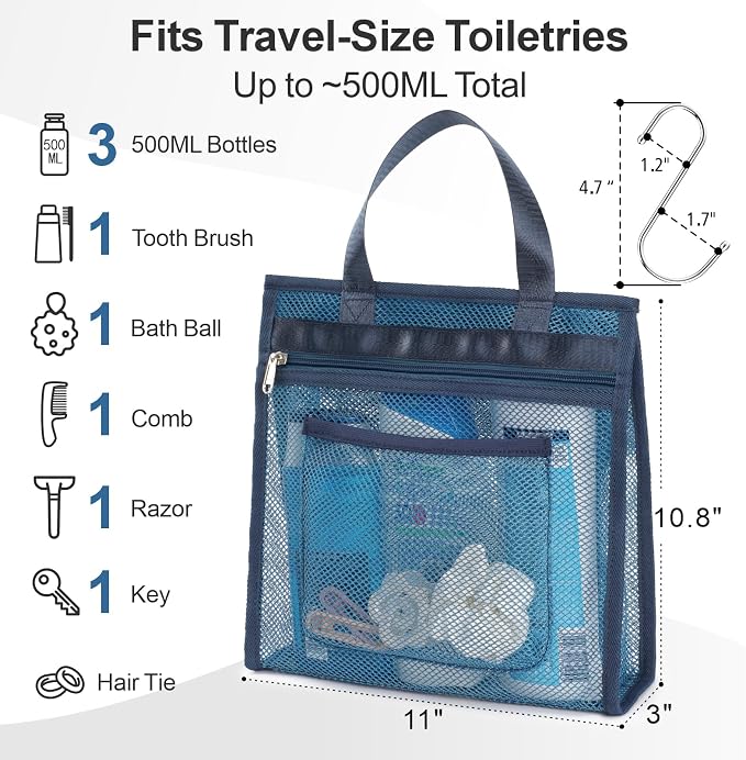 F-color Mesh Shower Caddy Portable Hanging - Image 3