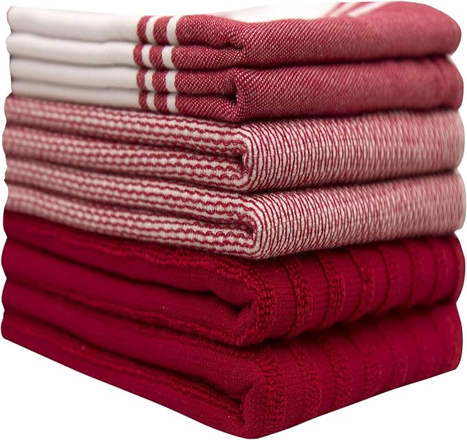 Premium Kitchen Towels | Large Cotton Dish Towels | Flat & Terry Highly - Image 2
