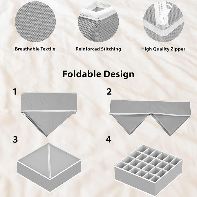 SIMPLE HOUSEWARE Closet Underwear Organizer Drawer Divider Assorted 7 Pieces - Image 7