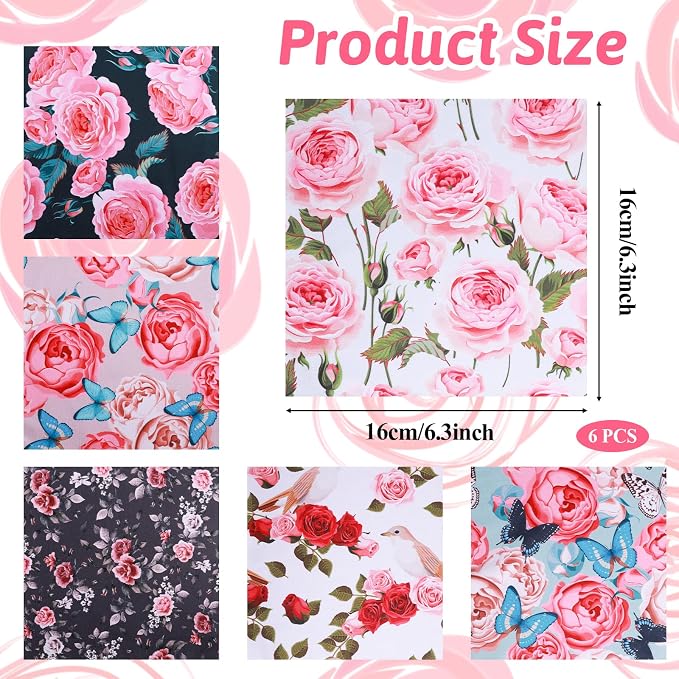 6 Pcs Thickened Glasses Cleaning Cloth Elegant Flower Design Microfiber - Image 2
