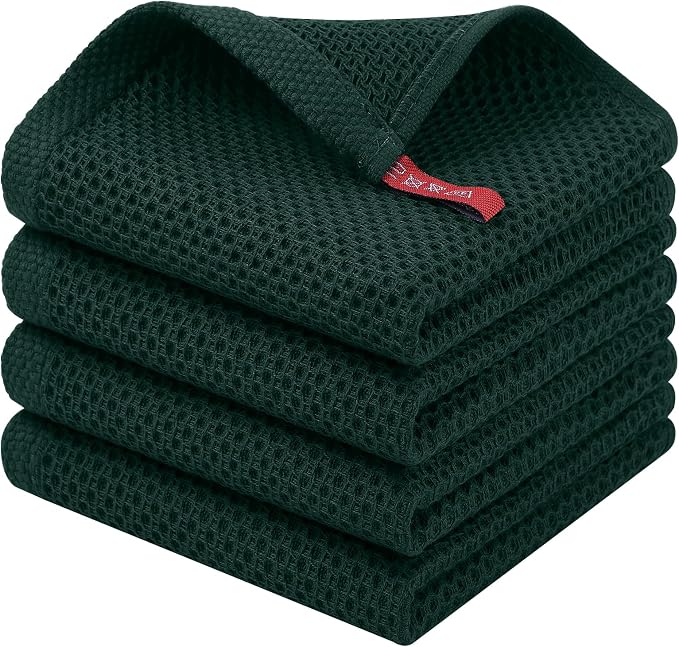 Homaxy 100% Cotton Waffle Weave Kitchen Dish Cloths, Quick Drying Dish Rags by Homaxy
