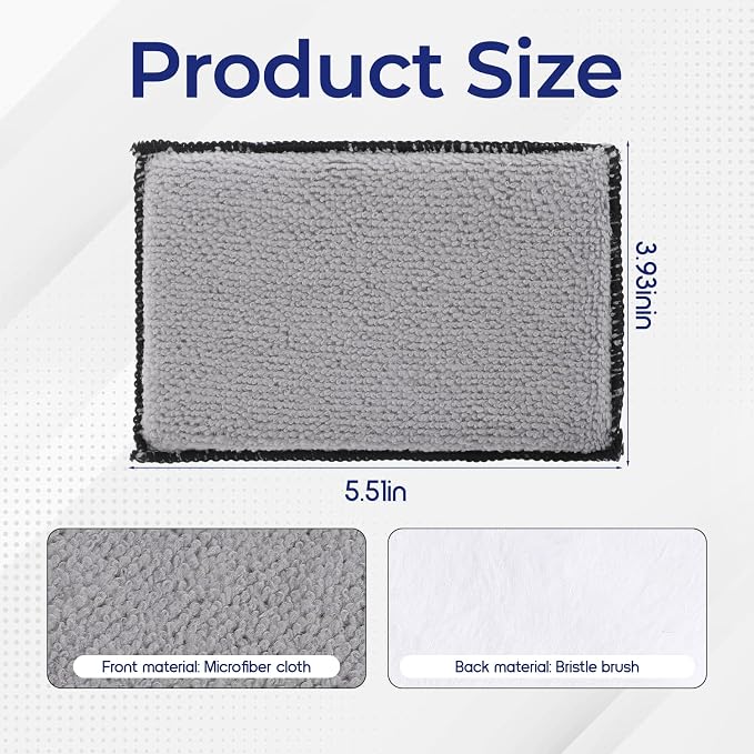 3 Pcs Car Interior Scrubbing Sponges, 5”x3” Auto Detailing Scrub Pads, - Image 2