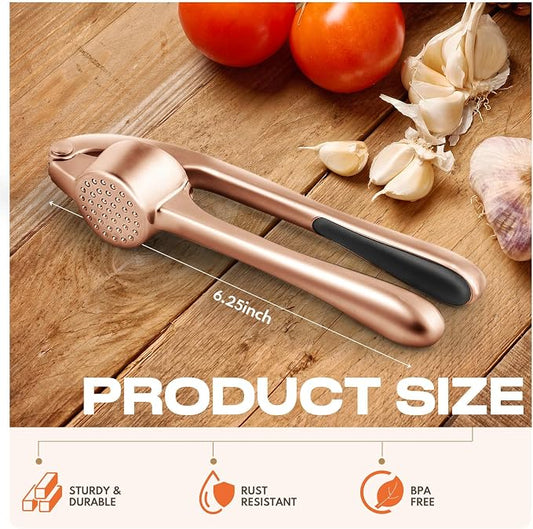 Kitchen Garlic Press, Rust Proof & Dishwasher Safe Garlic Mincer, Durable - Image 2