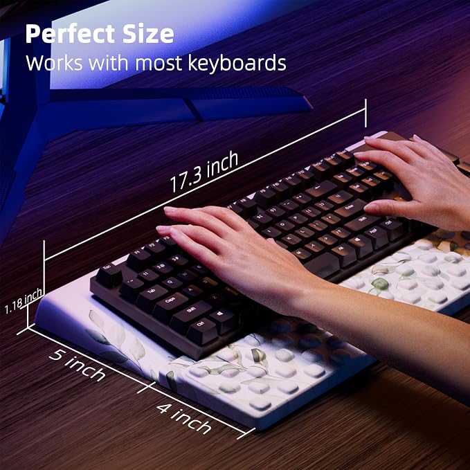 Ospelelf Keyboard Wrist Rest Pad Comfy Ergonomic Keyboard Stand Holder Office - Image 6