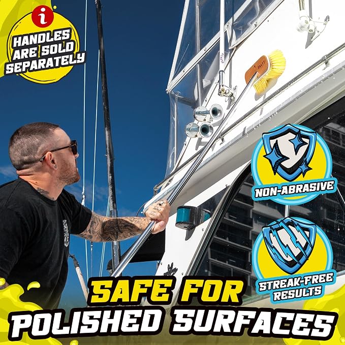 Salty Captain Soft Bristle Boat Deck Brush – Gentle Cleaning - Image 4