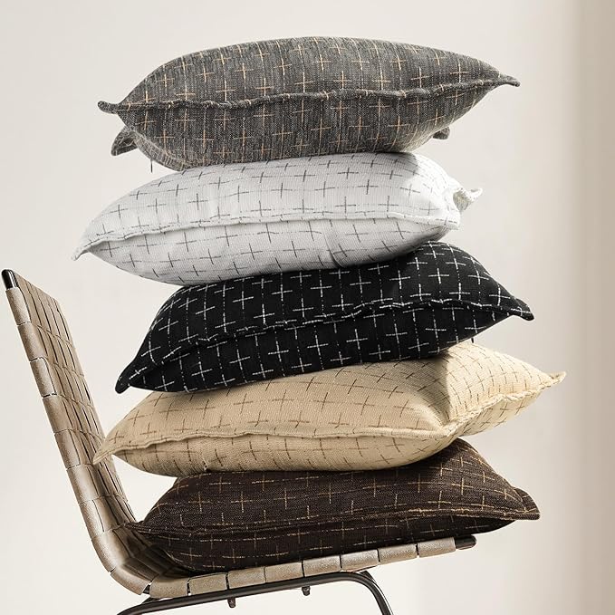 ZWJD Pillow Covers 22x22 Set of 2 Soft Polyester Textured Pillow Covers - Image 5