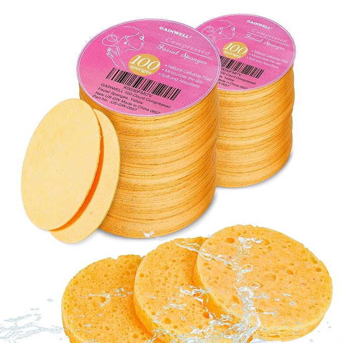 GAINWELL 200PCS Compressed Facial Sponges, by GAINWELL