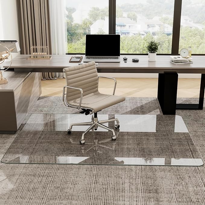 48" x 80" Tempered Glass -Glass Chair Mat, Heavy Duty Hard Floor Mat - Image 4