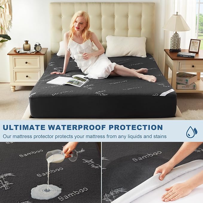 BEDLORE Twin Size Mattress Protector Waterproof, Mattress Pad Fitted 6-15 Inch - Image 2