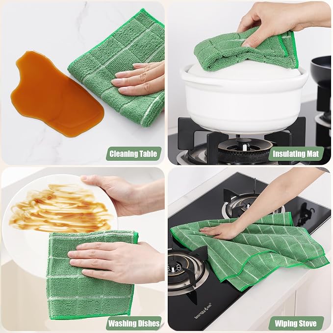 Homaxy Microfiber Kitchen Towels and Dishcloths Set, 20 Pack Soft and Absorbent - Image 5