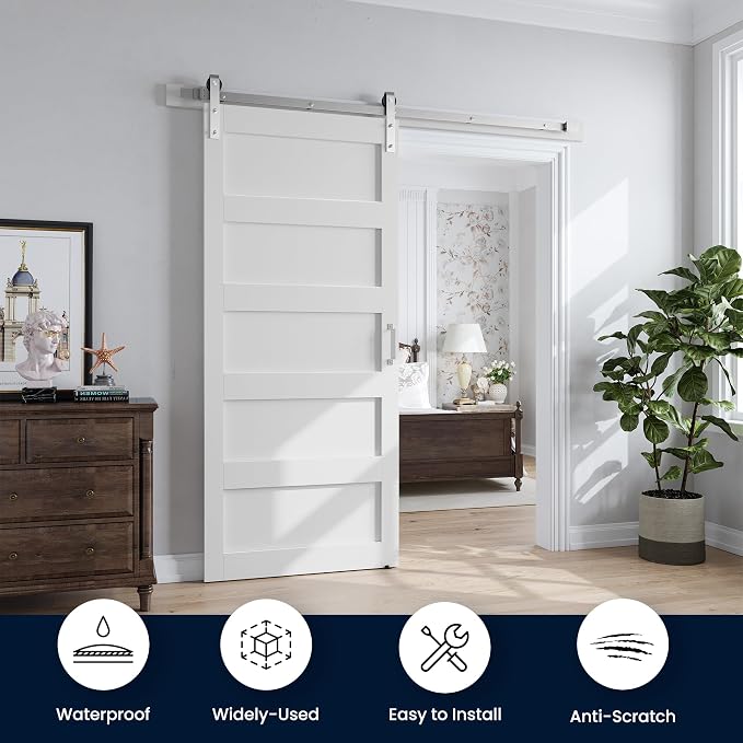 SmartStandard 36x84 inch White Barn Door - Image 2