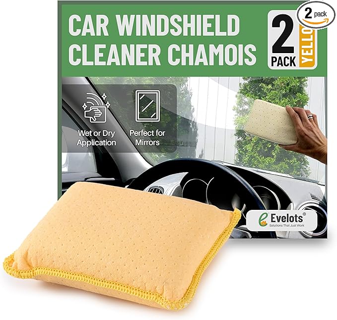 Evelots Car Windshield Cleaner Chamois, 2 Pack, Window Glass Defogger Sponge by Evelots