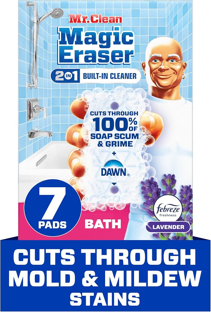 Mr. Clean Magic Eraser Sponge, Bathroom Cleaner, Shower Cleaner, Tub Cleaner by MrClean