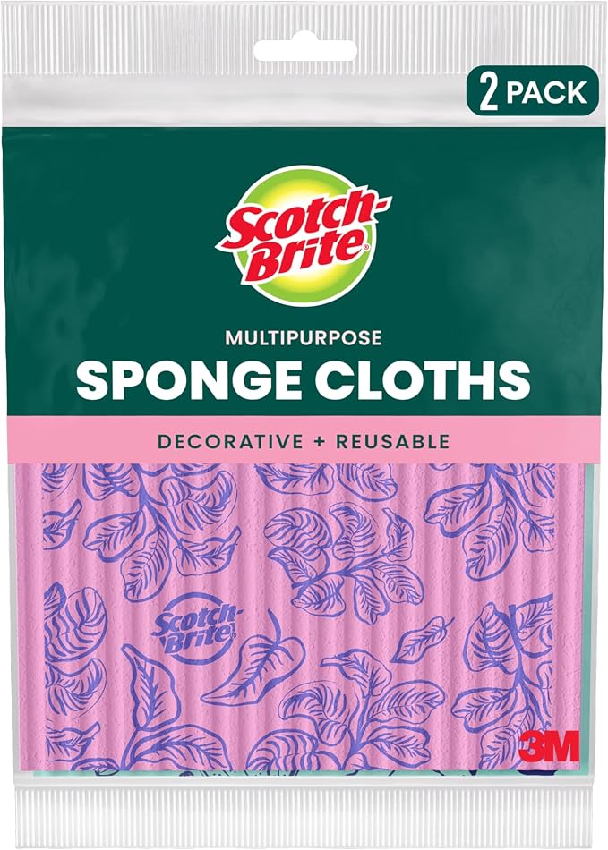 Scotch-Brite Sponge Cloths, and Decorative Cleaning Towel, Dishwasher-Safe by Scotch-Brite