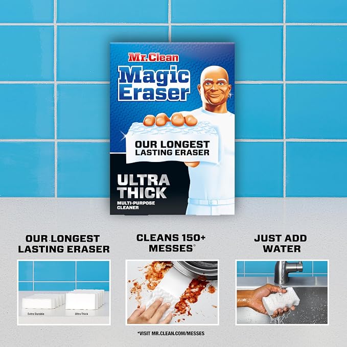 Mr. Clean Magic Eraser Sponge, All Purpose Cleaner, Long Lasting Cleaning - Image 2