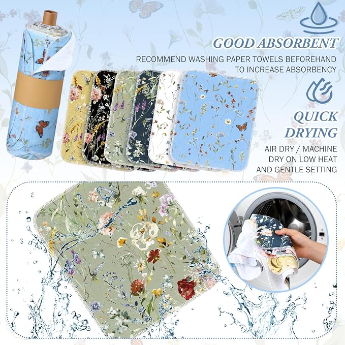 36 Pack Reusable Cleaning Cloths Washable Cotton Kitchen Dish Towels - Image 3