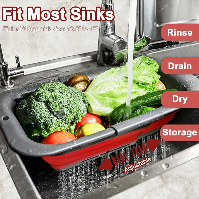 ROTTOGOON 7Qt Collapsible Colander Strainer, Expandable Over the Sink Colander - Image 4