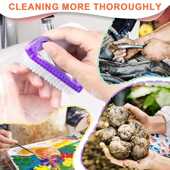 8 PCS Nail Brush for Cleaning Fingernails, Handle Grip Nail Scrubber Brush - Image 6