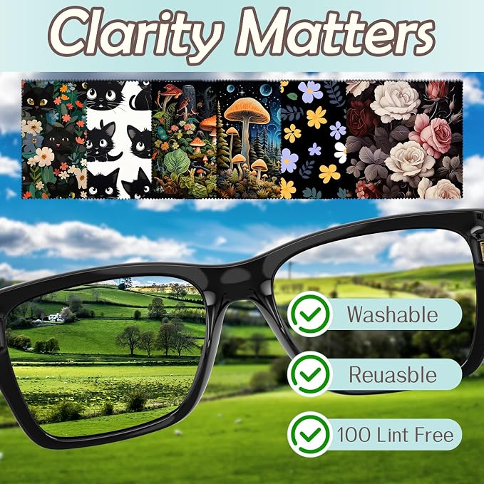 6 PCS Glasses Cleaning Cloth Eyeglass Lens Microfiber Cleaning Cloth Reusable - Image 3